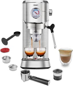 Gevi Compact Espresso Coffee Machine with Milk Frother